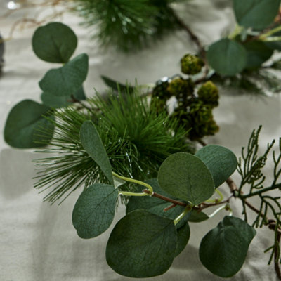 Eucalyptus Hedgerow Xmas Table Decoration Christmas Table Centrepiece - 180cm