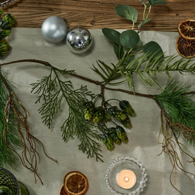 Eucalyptus Hedgerow Xmas Table Decoration Christmas Table Centrepiece - 180cm - 5