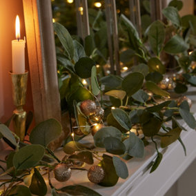 Eucalyptus Sparkle Xmas Table Decoration Christmas Garland - 200cm