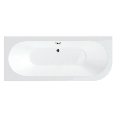 Eugene Left Hand White Super-Strong Acrylic Double Ended Straight Bath (L)1650mm (W)725mm