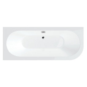 Eugene Left Hand White Super-Strong Acrylic Double Ended Straight Bath (L)1650mm (W)725mm
