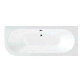 Eugene Right Hand White Super-Strong Acrylic Double Ended Straight Bath (L)1650mm (W)725mm