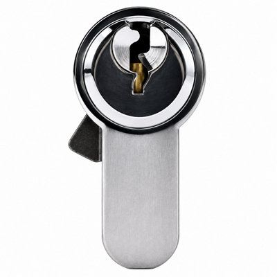Euro Cylinder Door Lock Chrome with 5 Keys size 35/35