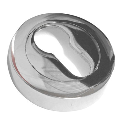 Euro Door Lock Cover - Durable Escutcheon Plate for Security and Key Protection, Concealed Fix, Polished Chrome (Pack of 1)