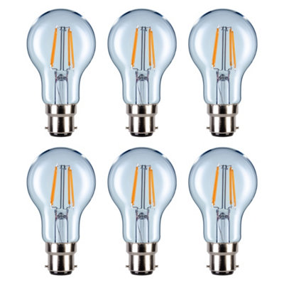 Eurolec - A60 Classic Clear B22 LED Straight Filament Dimmable Light ...