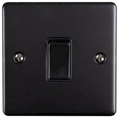 Eurolite Light Switch 1 Gang 10A 2 Way: Matt Black Enhance Range - Black Trim