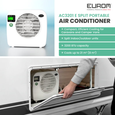 Eurom Air Conditioner Compact Portable Split System for Caravans Camper ...
