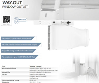 Eurom Window Outlet for tilt-and-turn and Skylights - Mobile Air Conditioners