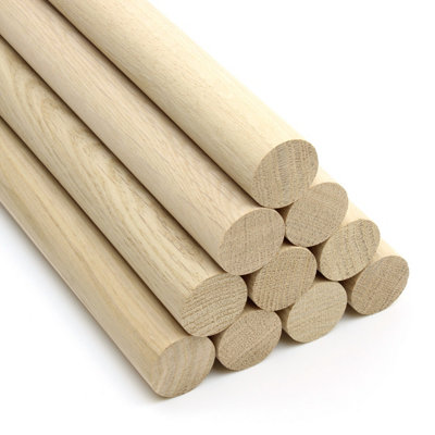 G&S Timber - 45mm Oak Dowels 350mm Long - Pack Of 3