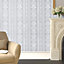 European Style Damascus Pattern Silver Textured PVC Self Adhesive Wallpaper Roll 5m