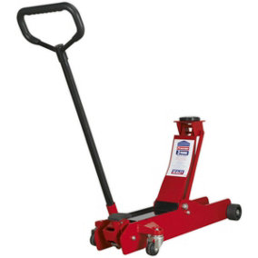 European Style Trolley Jack - 3 Tonne Capacity - 610mm Max Height - Foot Pedal