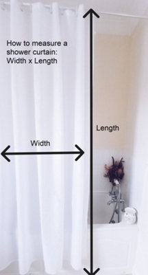 Euroshowers Antibacterial Polyester Shower Curtain 180x200cm