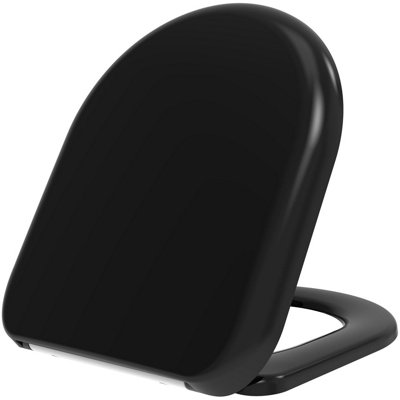 Euroshowers Black D One Slow Close Toilet Seat 375mm DIY at B&Q