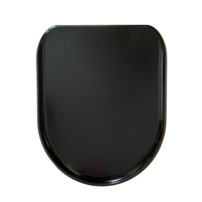 Euroshowers Black D One Slow Close Toilet Seat 375mm