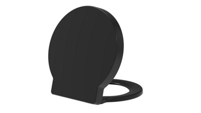 Euroshowers Black Top Fix Round Soft Close Toilet Seat 400x420mm
