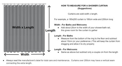 Euroshowers Diamond Polyester Shower Curtain 240x180cm - 5