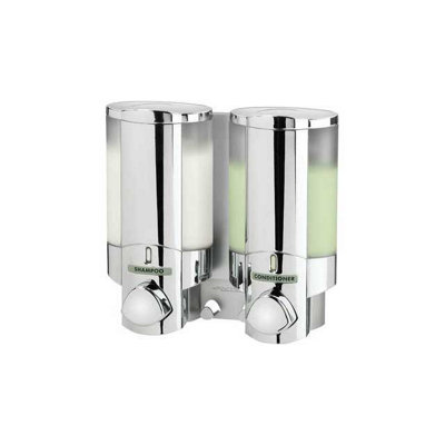 Euroshowers Double Aviva Liquid Soap Shampoo Shower Gel Dispenser Pump Chrome