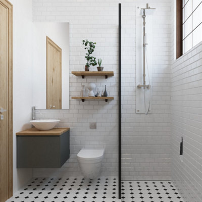 Euroshowers Foldable Wall Mounted Shower Seat - Black - 8