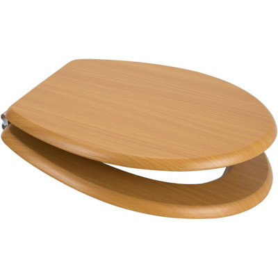 Euroshowers MDF Beech Bottom Fix Toilet Seat