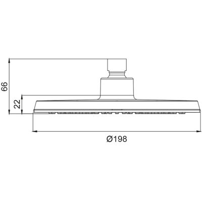 Euroshowers Overhead Round Shower Head -200mm