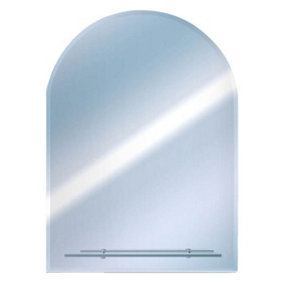 Euroshowers Round Arched Bevelled Mirror w/ Shelf - 50x40cm