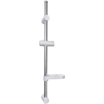 Euroshowers Shower Slider Riser Rail White w/ Soap Dish DIY at B&Q