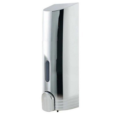 Euroshowers Single Tall Round Liquid Soap Shampoo Gel Dispenser Pump Chrome
