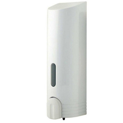 Euroshowers Single Tall Round Liquid Soap Shampoo Gel Dispenser Pump White