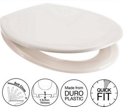 Euroshowers Soft Close Cream Toilet Seat
