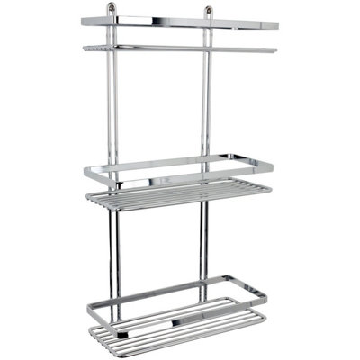 Euroshowers Stainless Steel Chrome Plated Triple Rectangular Basket
