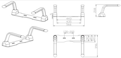 Euroshowers Toilet Support Foldable Arm Rails - 8