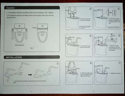 Euroshowers Toilet Support Foldable Arm Rails - 9