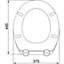Euroshowers Top Fix Black Oval Soft Close Quick Release Toilet Seat 360x445mm