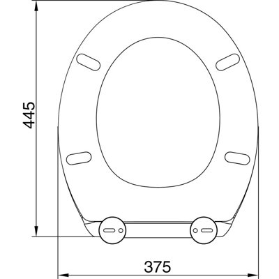 Euroshowers Top Fix Black Oval Soft Close Quick Release Toilet Seat 375x445mm