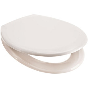 Euroshowers Top Fix Cream Oval Soft Close Quick Release Toilet Seat 375x445mm