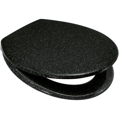 Euroshowers Top Fix Glitter Black Soft Close Toilet Seat