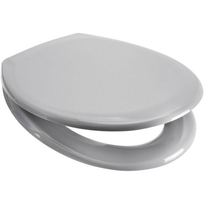 Euroshowers Top Fix Light Grey Oval Soft Close Quick Release Toilet Seat 375x445mm