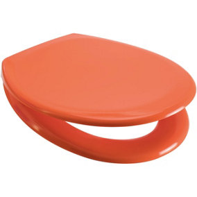 Euroshowers Top Fix Orange Oval Soft Close Quick Release Toilet Seat 360x445mm