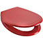 Euroshowers Top Fix Red Oval Soft Close Quick Release Toilet Seat 360x445mm