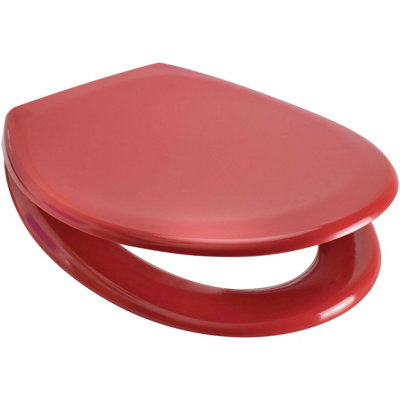 Euroshowers Top Fix Red Oval Soft Close Quick Release Toilet Seat 375x445mm