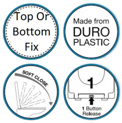 Euroshowers Top Fix Red Soft Close Toilet Seat