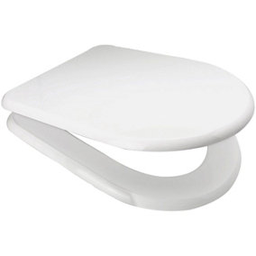 Euroshowers White MDF D Shape Soft Close Toilet Seat