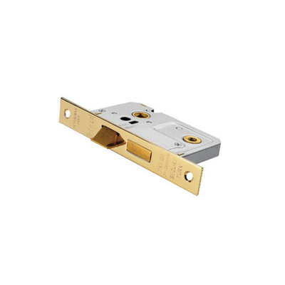 Eurospec Electro Brassed Easi-T Residential Bathroom Lock 78mm  (BAE5030EB)