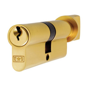 Eurospec Polished Brass Euro Cylinder and Turn (CYA71370PB)