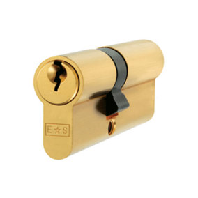 Eurospec Polished Brass MP5 110MM EURO DOUBLE CYLINDER - KTD - (ARCHITECTURAL) (CYB712110PB/KD)