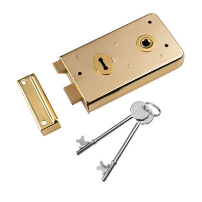 Eurospec Polished Brass Traditional Rim Deadlock (RSE8053PB)