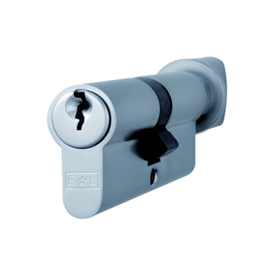 Eurospec Polished Chrome MP5 35/45MM EURO CYLINDER & TURN - KTD - (ARCHITECTURAL) (CYB7133545PC/KD)