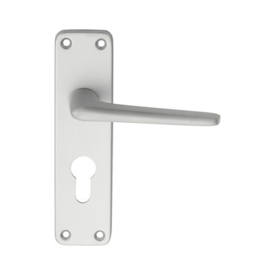 Eurospec Satin Anodised Aluminium Aluminium Lever on Euro Lock Backplate (SAA21Y)