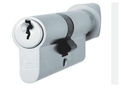 Eurospec Satin Chrome Euro Cylinder and Turn (CYA71360SC)