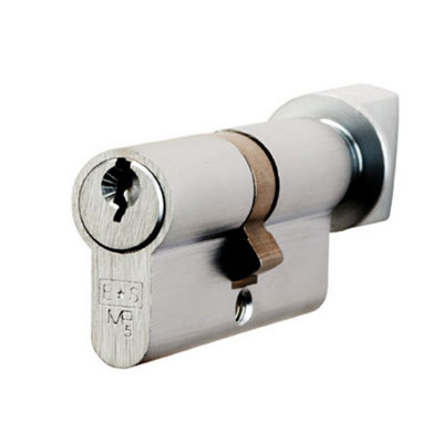 Eurospec Satin Chrome Euro Cylinder and Turn (CYA71380SC)